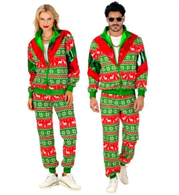 Merry Christmas Green-Red Party Fashion Track Suit