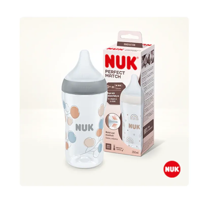 NUK Perfect Match Baby Bottle with soft silicone teat 260ml