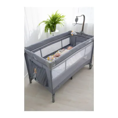 FreeOn Travel Cot with Second Layer Elephants