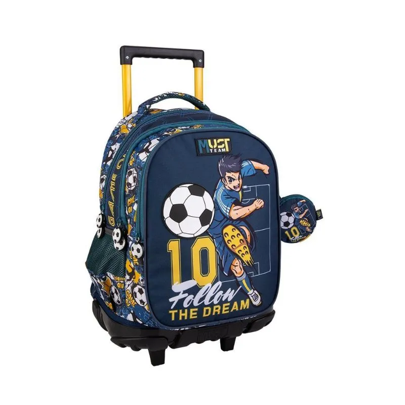 Must Team Follow The Dream Elementary School Trolley School Bag with 3 cases