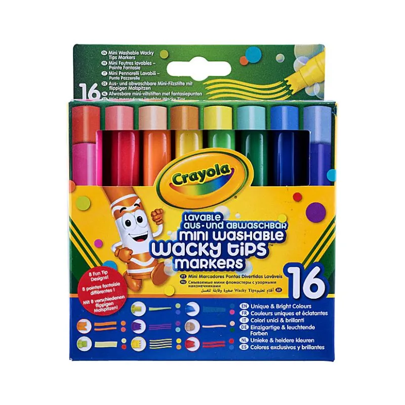 Crayola 16 Mini Washable Wacky Tips Markers