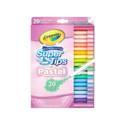 Crayola Washable Super Tips Pastel Markers 20 Count