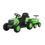 Electric Kids Ride on Tractor with Trailer 12V , Green