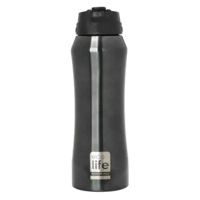 Eco Life Black Thermos 550ml  With inner straw