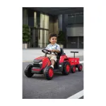 Electric Kids Ride on Tractor with Trailer 12V , Red