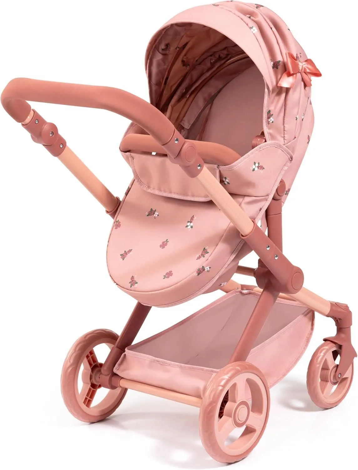 Bayer Design Dolls Pram Xeo with Fabric Ribbon - Pink