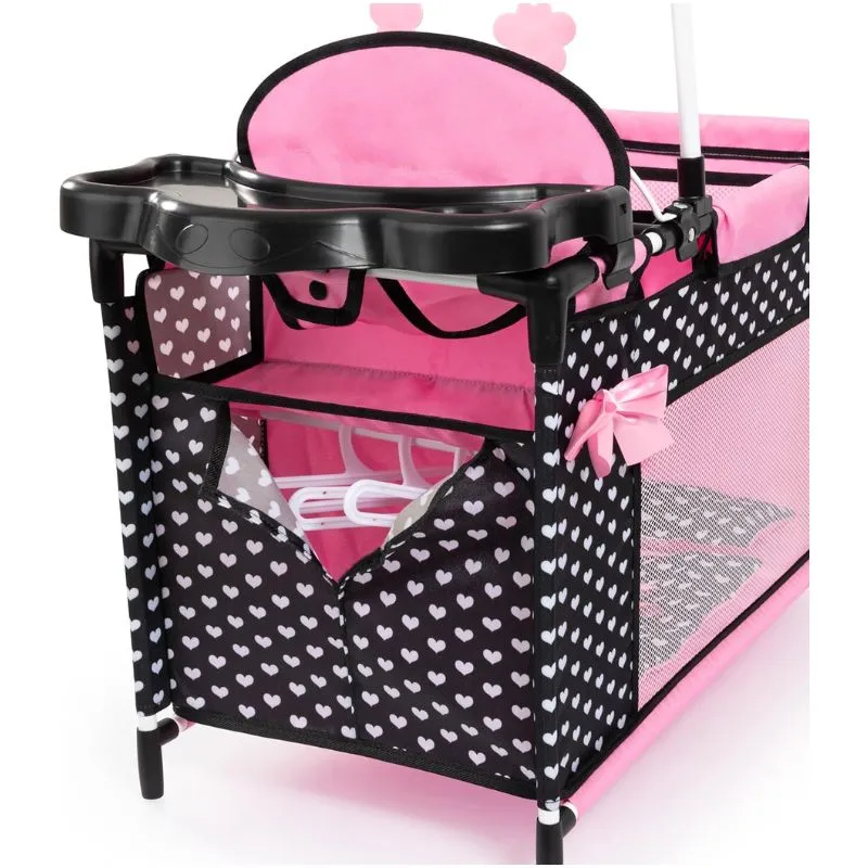 Bayer Design Dolls Multi bed , Pink Hearts