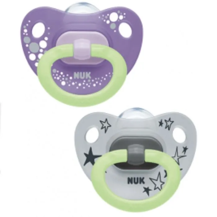 NUK Happy Nights  0-6 Months ( Purple & Grey )