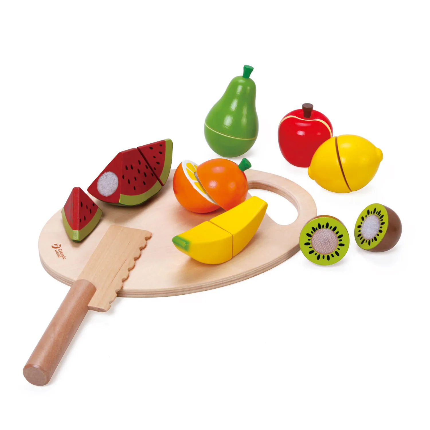Classic World Toys Wooden Cutting Fruit with Cutting Board