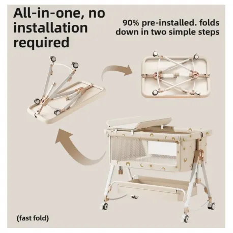 Lazarid Folding cradle 5 in 1  Cream/gold