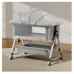 Lazarid 5-in-1 Folding Crib Gray