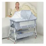 Lazarid 5-in-1 Folding Crib Gray