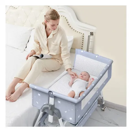 Lazarid 5-in-1 Folding Crib Gray