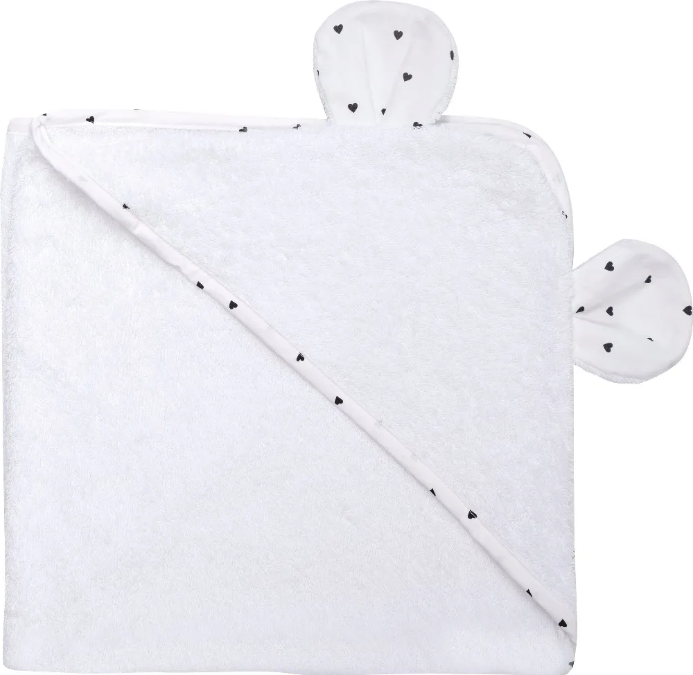 FreeOn Hooded towel with ears, white