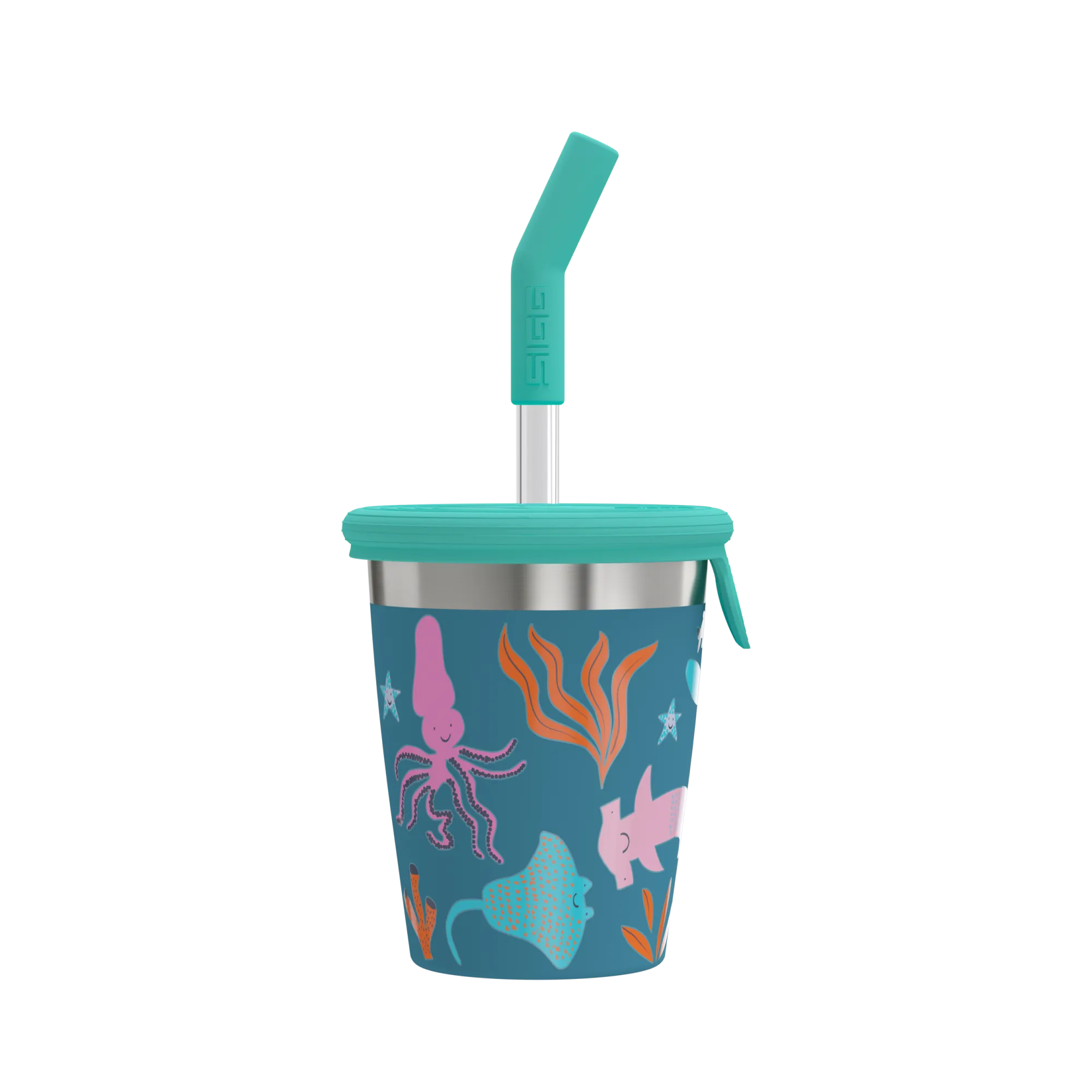 Kids Straw Cup 0.35 L Blue World