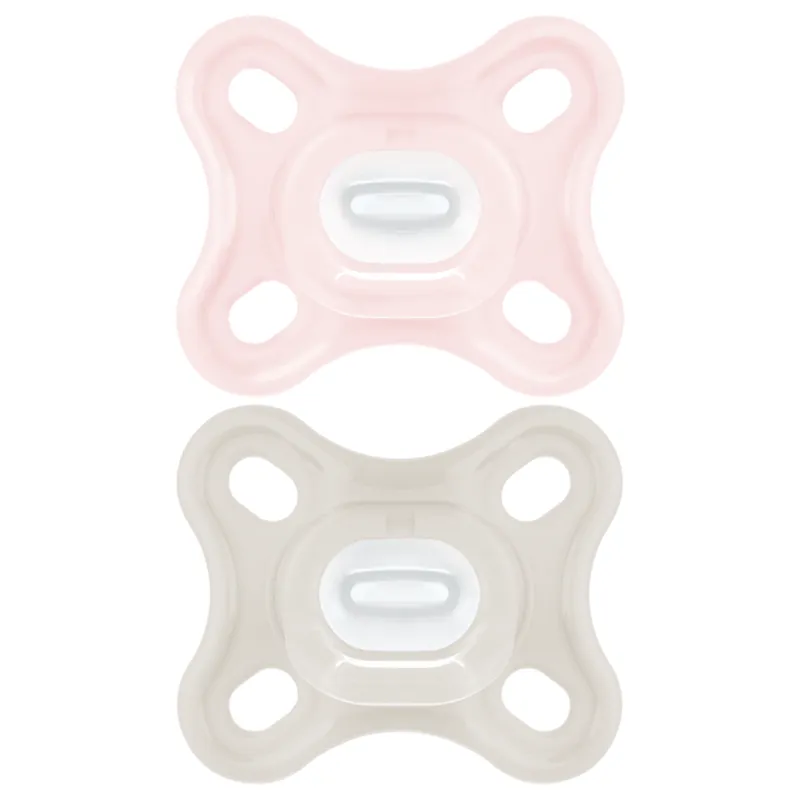MAM Comfort 1 Piece Full Silicone Pacifier 0-3 Misty Rose / Vanilla