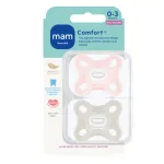 MAM Comfort 1 Piece Full Silicone Pacifier 0-3 Misty Rose / Vanilla