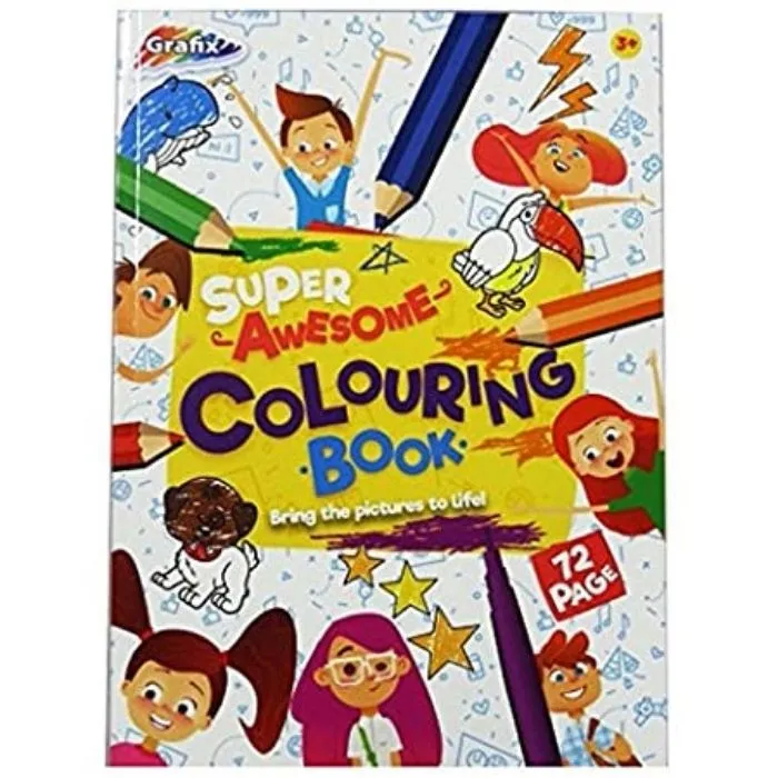 A4 Childrens Grafix Super-Awesome Colouring Book