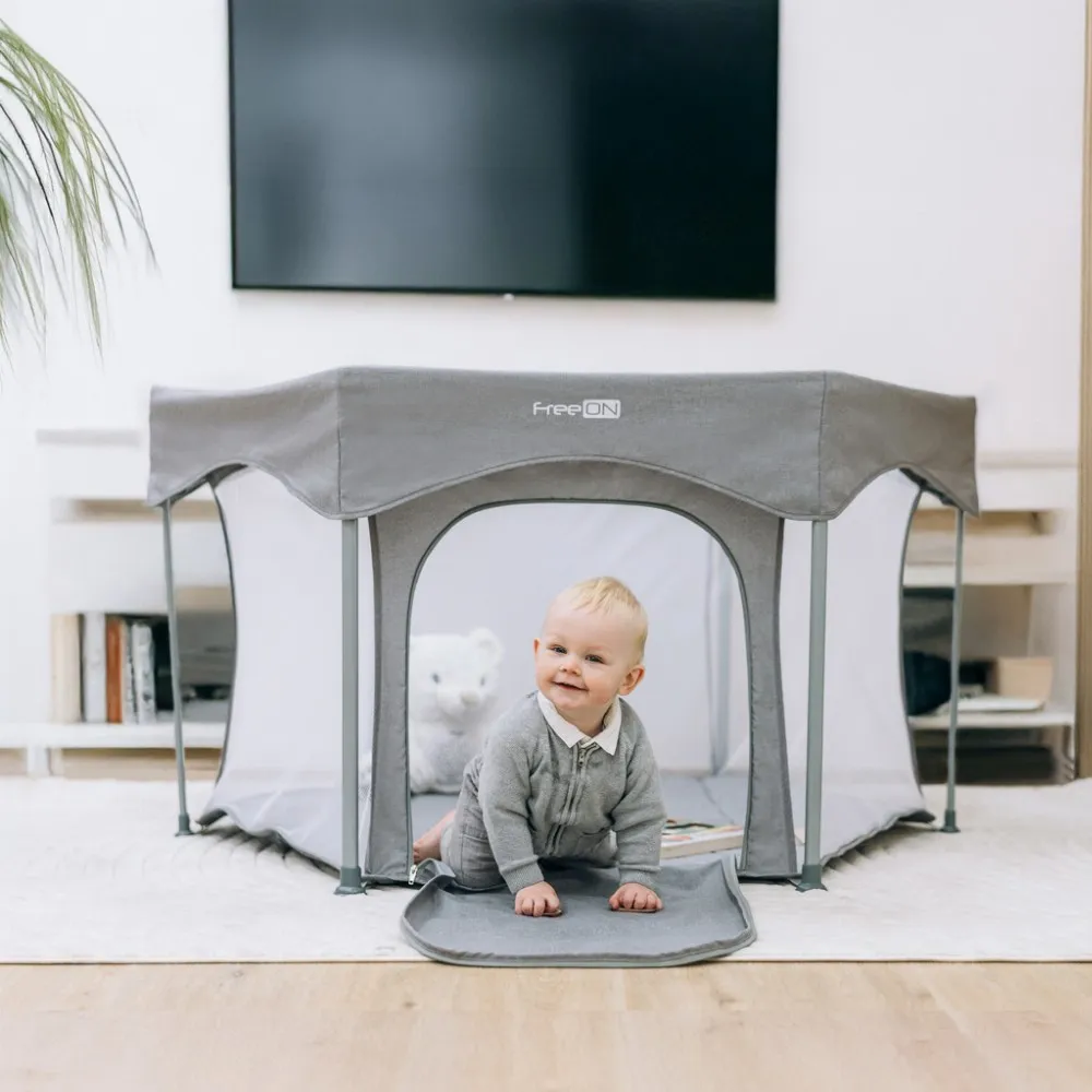 FreeOn Hexagon playpen, grey