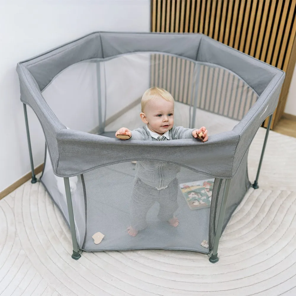 FreeOn Hexagon playpen, grey
