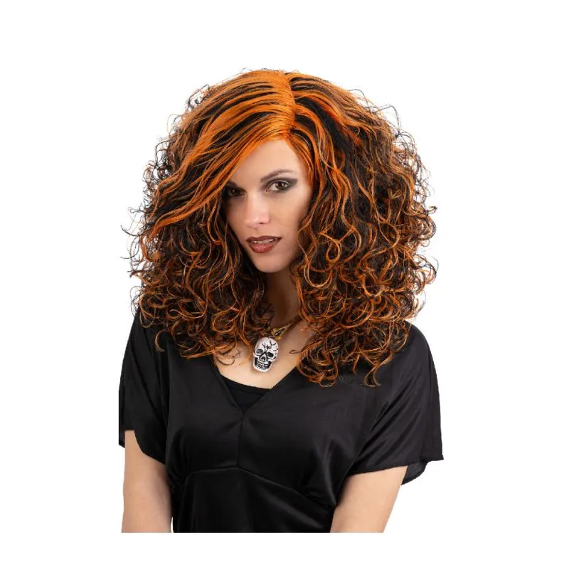 Black and orange wavy wig