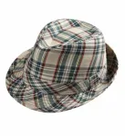 BEIGE TARTAN FEDORA
