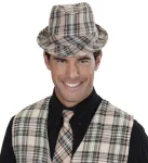 BEIGE TARTAN FEDORA
