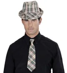 BEIGE TARTAN FEDORA