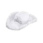 White Party Cowgirl Hat with Tiara