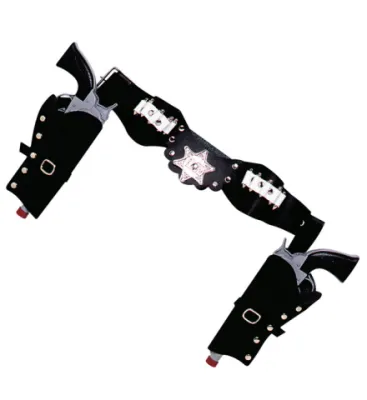 BLACK DELUXE COWBOY DOUBLE PISTOLHOLSTER