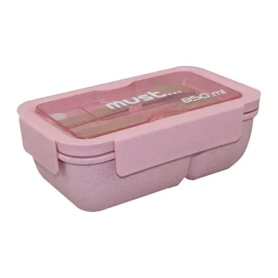Must Food Container with Fork - Spoon 850ml Pink