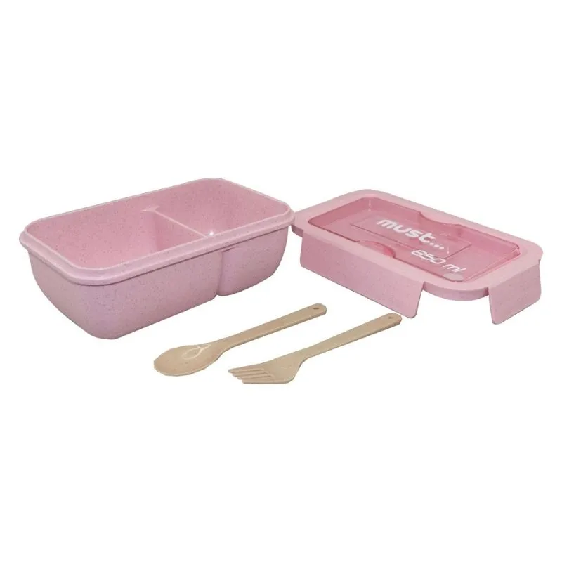 Must Food Container with Fork - Spoon 850ml Pink