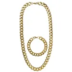 Gangster / Rapper / Pimp Set -gold Necklace & Bracelet