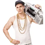 Gangster / Rapper / Pimp Set -gold Necklace & Bracelet