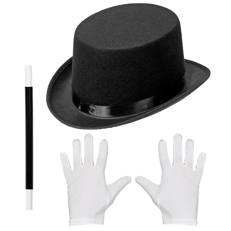MAGICIAN - top hat, gloves, magic wand