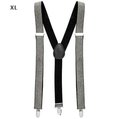Braces Silver Lurex - extra long up to 115-120 cm