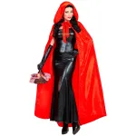 Cape Red Satin Hooded  145cm