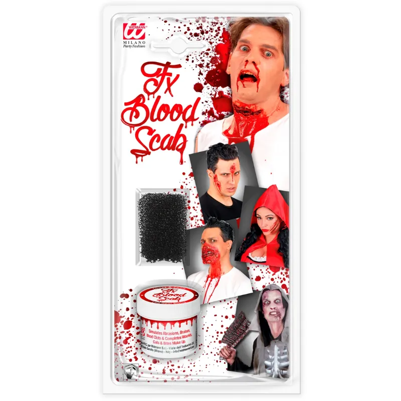 Fx Blood Scab Set In Clam Shell - blood Scab 28,4 G, Applicator Sponge