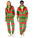 Merry Christmas Green-Red Party Fashion Track Suit