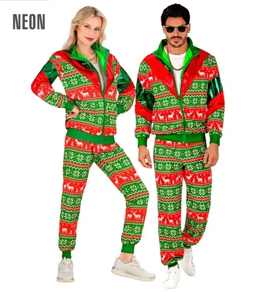 Merry Christmas Green-Red Party Fashion Track Suit