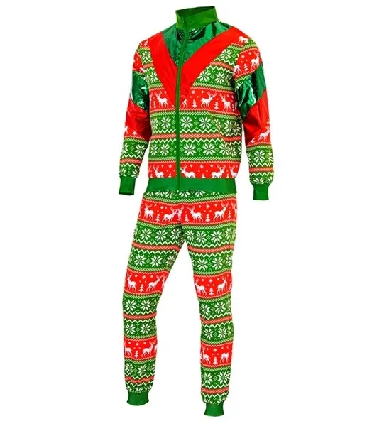 Merry Christmas Green-Red Party Fashion Track Suit