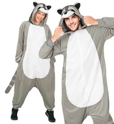 Plush Onesie Racoon