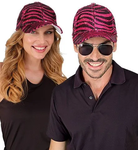 Pink Animalier Sequin Cap