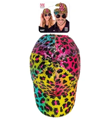 Rainbow Animalier Leopard Sequin Cap