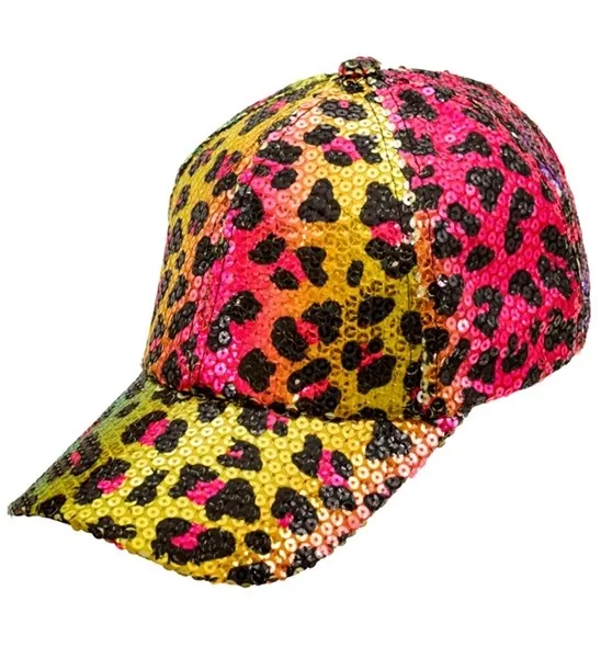 Rainbow Animalier Leopard Sequin Cap