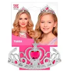 Silver Tiara with Pink Gems