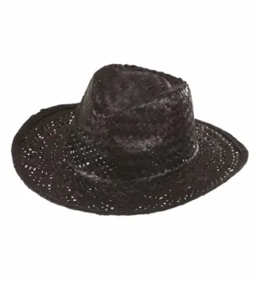 BLACK STRAW COWBOY HAT