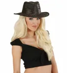 BLACK STRAW COWBOY HAT