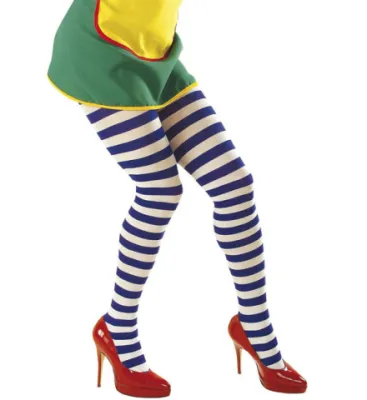 WHITE-BLUE STRIPED PANTYHOSE