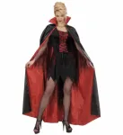 BLACK-RED LINED SATIN CAPE